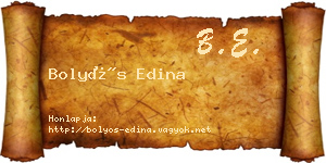 Bolyós Edina névjegykártya